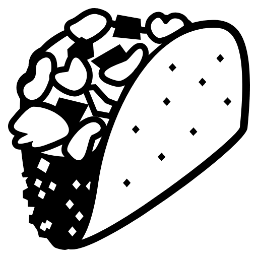 Taco Emoji from EmojiTwo Black Set