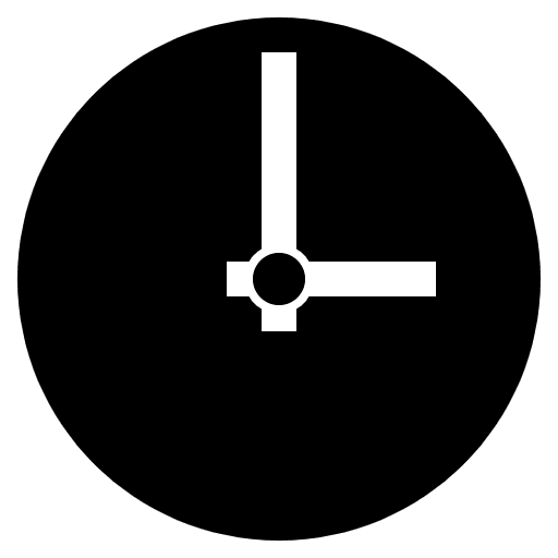 Three O’clock Emoji from EmojiTwo Black Set