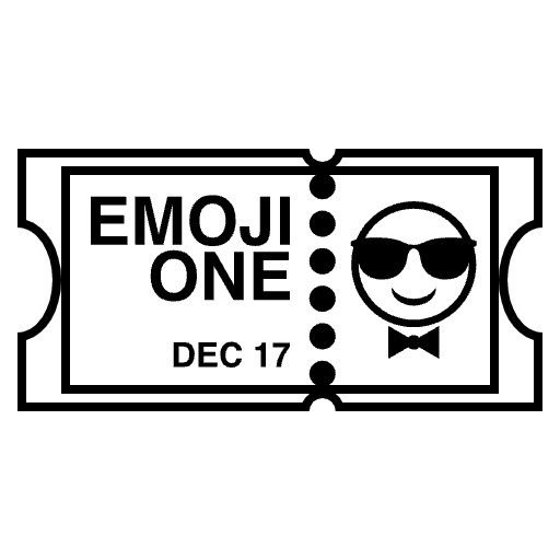 Ticket Emoji from EmojiTwo Black Set