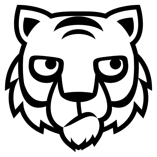 Tiger Face Emoji from EmojiTwo Black Set