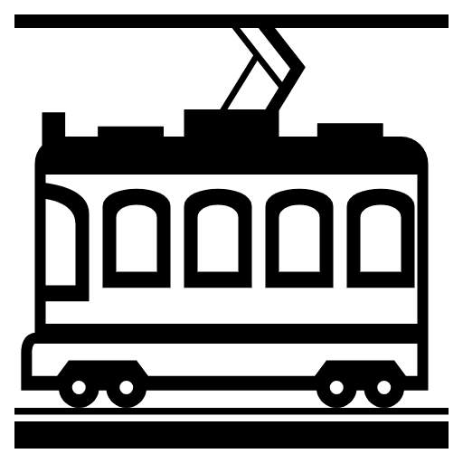 Tram Car Element from EmojiTwo Black Set