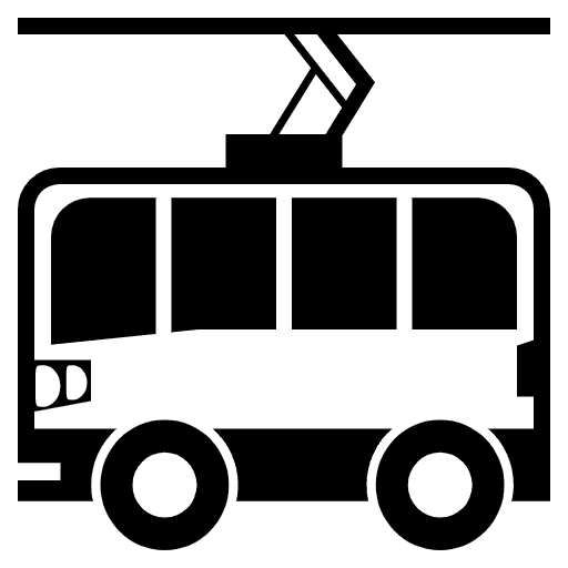 Trolleybus Emoji from EmojiTwo Black Set