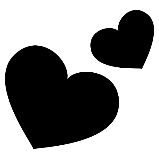 Two Hearts Emoji from EmojiTwo Black Set