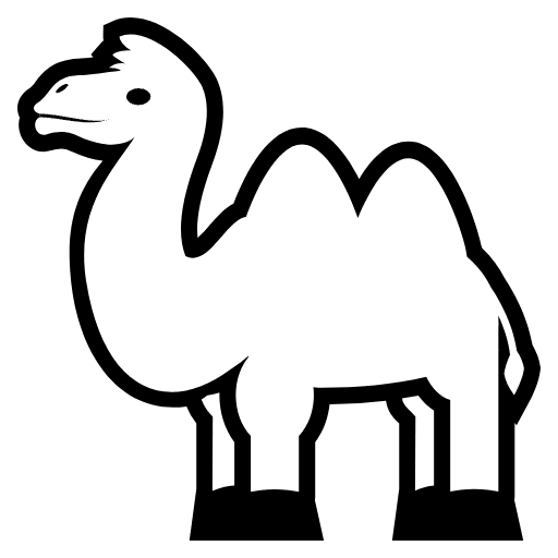 Two Hump Camel Emoji from EmojiTwo Black Set