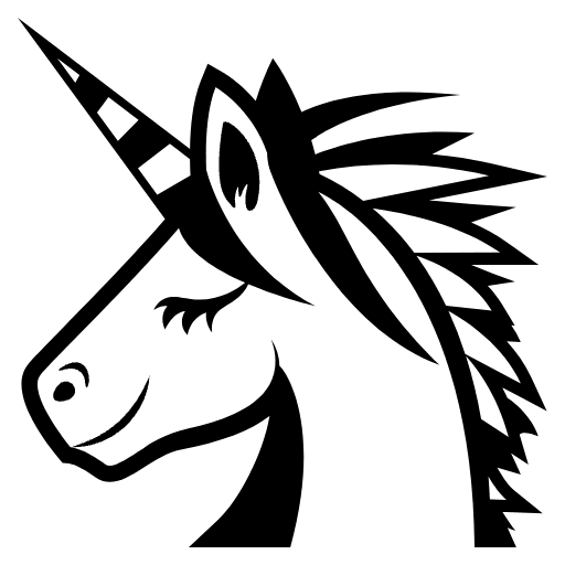 Unicorn Emoji from EmojiTwo Black Set
