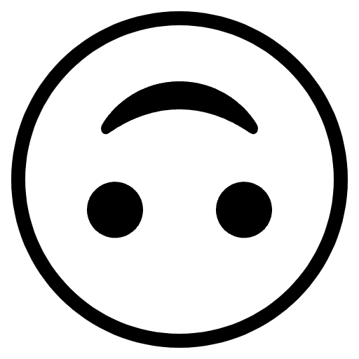 Upside Down Face Emoji from EmojiTwo Black Set