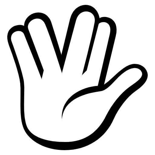 Vulcan Salute Emoji from EmojiTwo Black Set