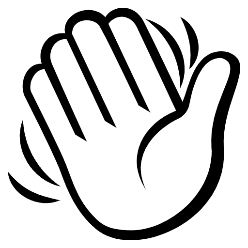 Waving Hand Emoji from EmojiTwo Black Set