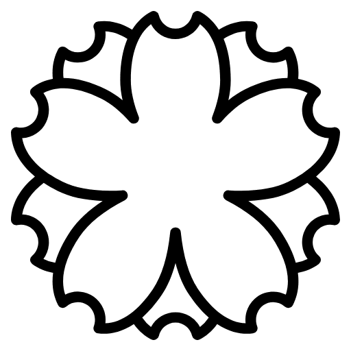 White Flower Emoji from EmojiTwo Black Set