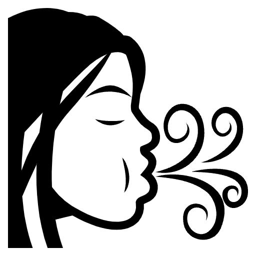 Wind Face Emoji from EmojiTwo Black Set