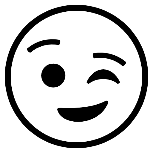 Winking Face Emoji from EmojiTwo Black Set