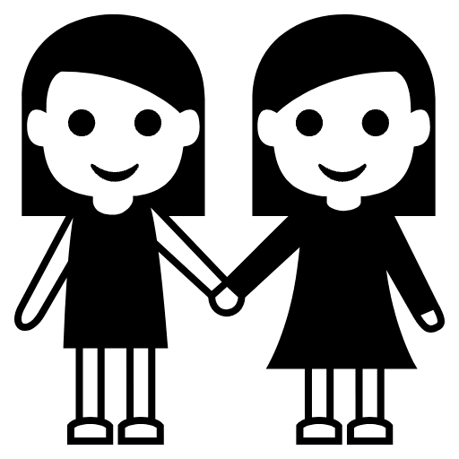 Women Holding Hands Emoji from EmojiTwo Black Set