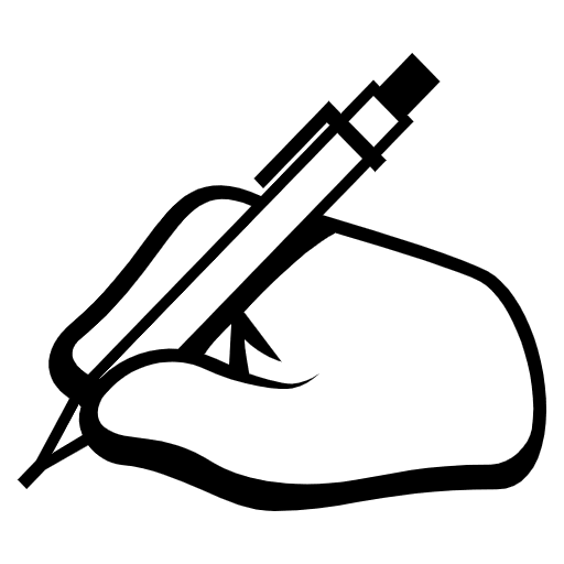Writing Hand Emoji from EmojiTwo Black Set