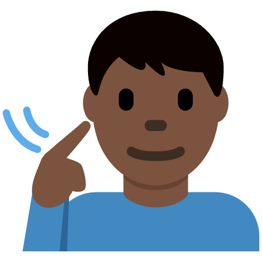 Deaf Man Dark Skin Tone Emoji from Twemoji Set