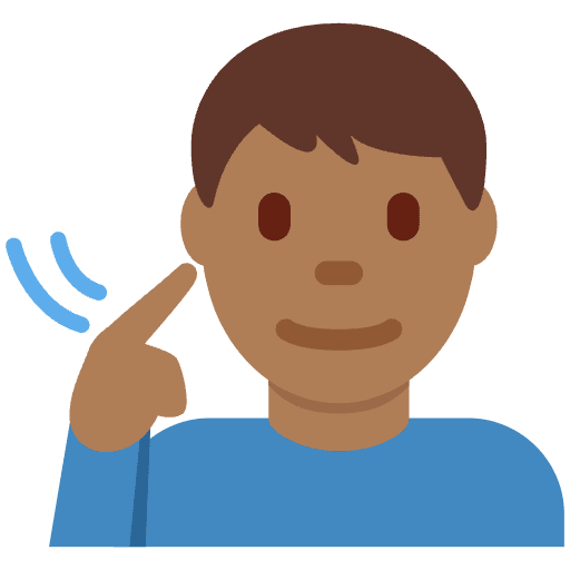 Deaf Man Medium Dark Skin Tone Emoji from Twemoji Set