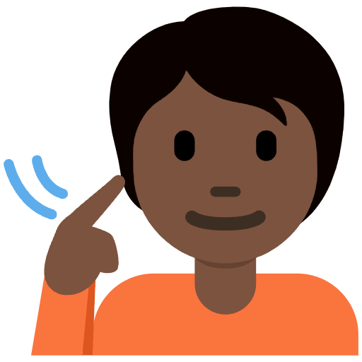 Deaf Person Dark Skin Tone Emoji from Twemoji Set