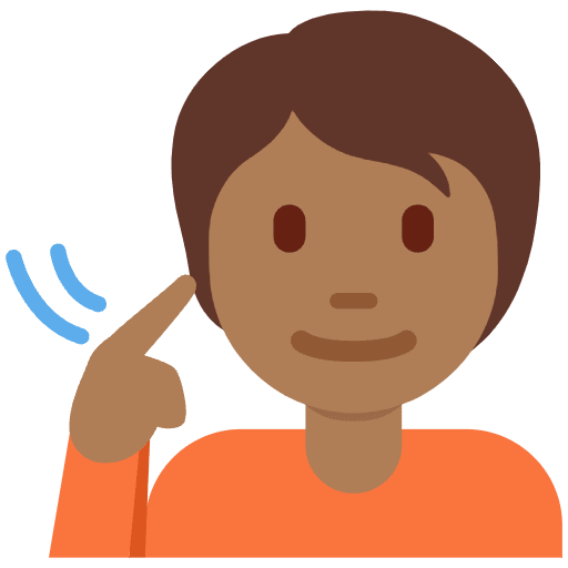 Deaf Person Medium Dark Skin Tone Emoji from Twemoji Set