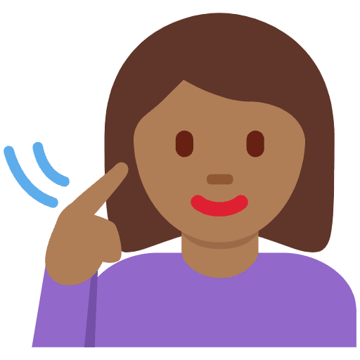 Deaf Woman Medium Dark Skin Tone Element from Twemoji Emoji Set