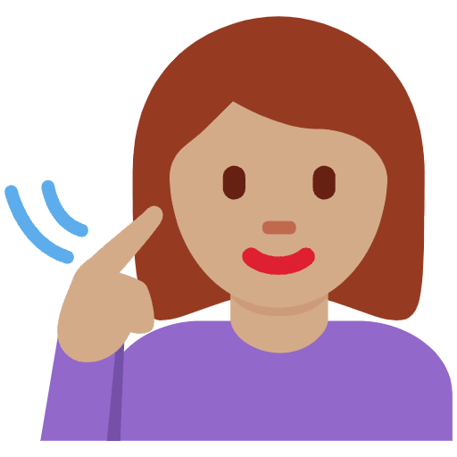 Deaf Woman Medium Skin Tone Emoji from Twemoji Set