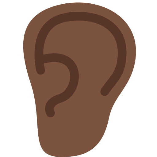 Ear Dark Skin Tone Emoji from Twemoji Emoji Set