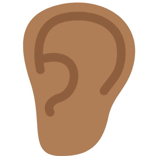Ear Medium Dark Skin Tone Emoji from Twemoji Emoji Set