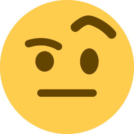 Face With Raised Eyebrow Emoji from Twemoji Set