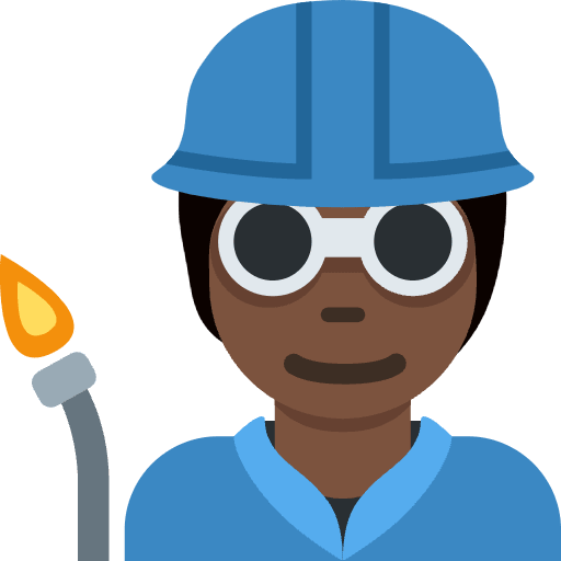 Factory Worker Dark Skin Tone Emoji from Twemoji Set