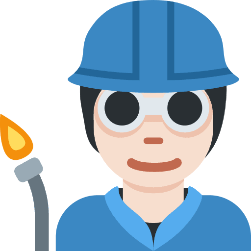 Factory Worker Light Skin Tone Emoji from Twemoji Set