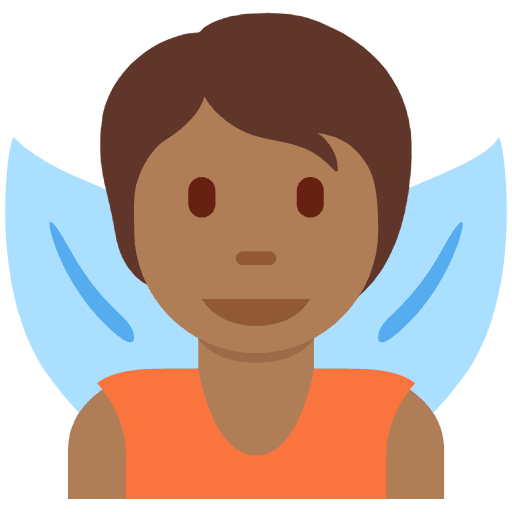 Fairy Medium Dark Skin Tone Emoji from Twemoji Set