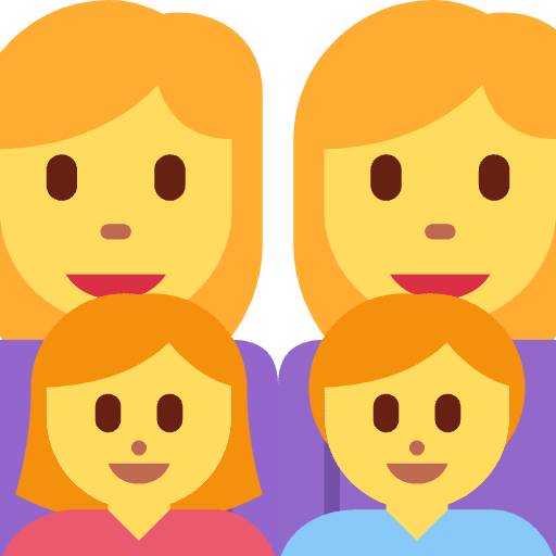 Family Woman Woman Girl Boy Element from Twemoji Emoji Set