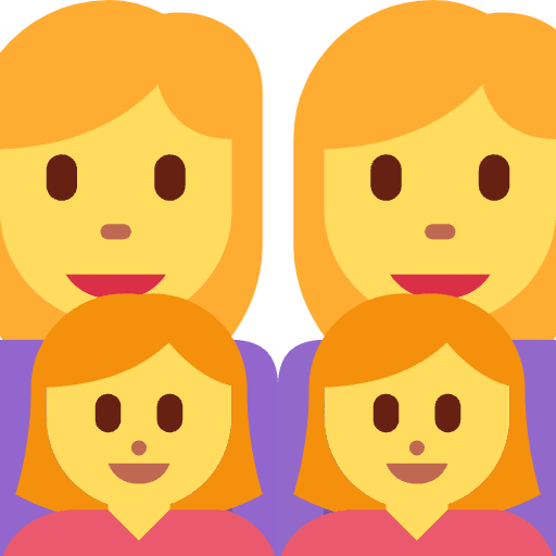 Family Woman Woman Girl Girl Element from Twemoji Emoji Set