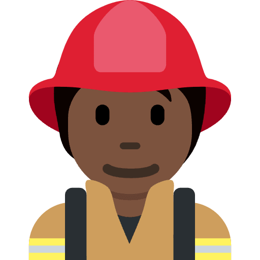 Firefighter Dark Skin Tone Emoji from Twemoji Emoji Set