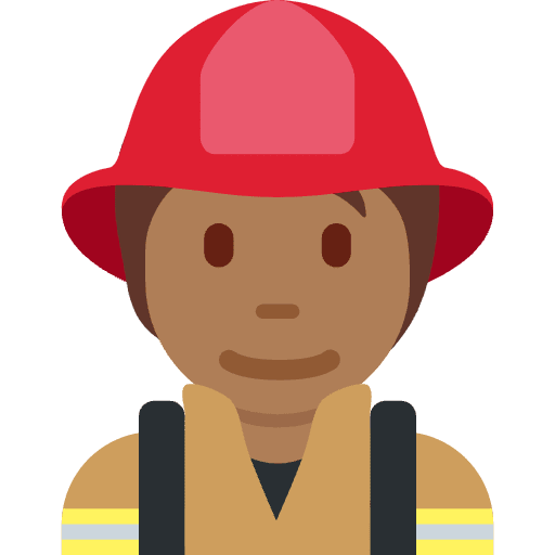 Firefighter Medium Dark Skin Tone Element from Twemoji Emoji Set