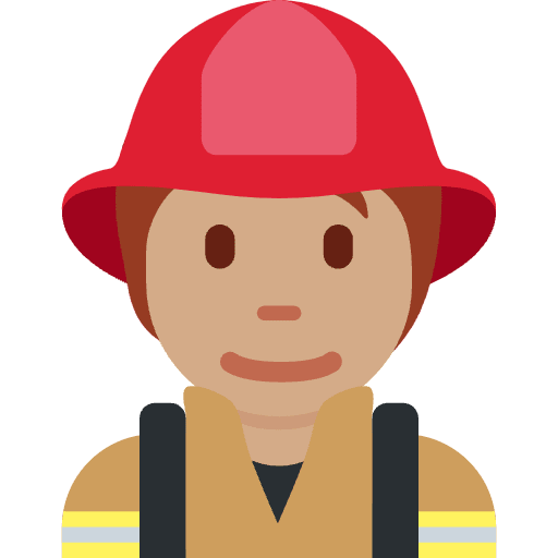 Firefighter Medium Skin Tone Emoji from Twemoji Emoji Set