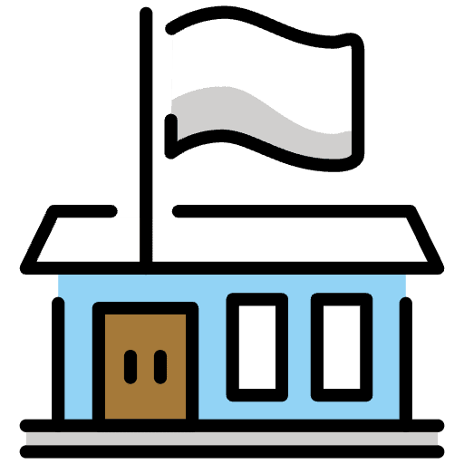 Flagged Building Emoji from OpenMoji Emoji Set