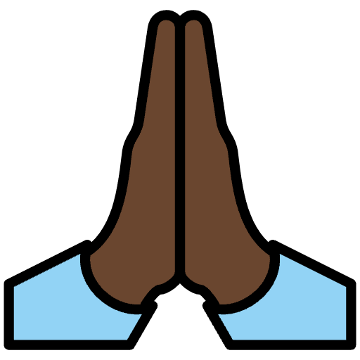 Folded Hands Dark Skin Tone Element from OpenMoji Emoji Set