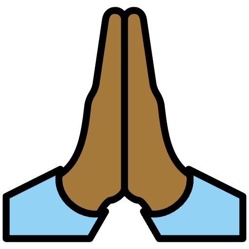Folded Hands Medium Dark Skin Tone Element from OpenMoji Emoji Set