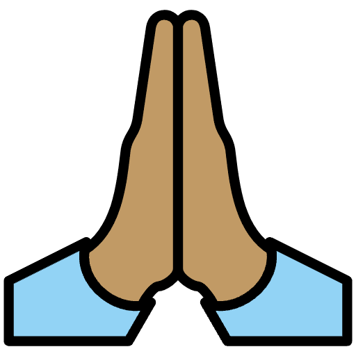 Folded Hands Medium Skin Tone Emoji from OpenMoji Emoji Set