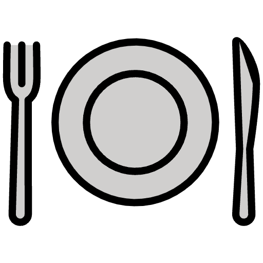 Fork And Knife With Plate Emoji from OpenMoji Emoji Set