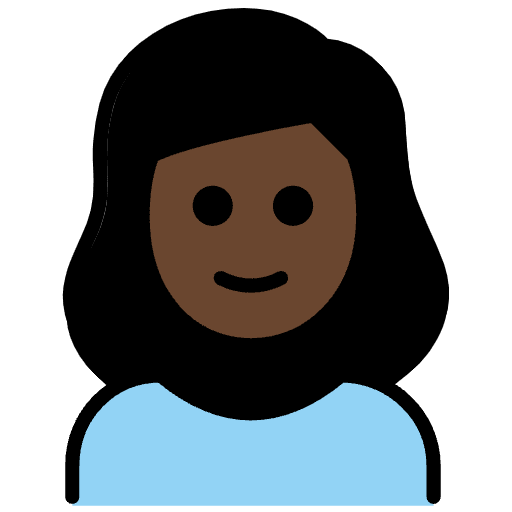 Girl Dark Skin Tone Emoji from OpenMoji Emoji Set