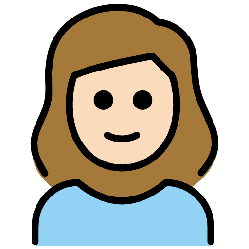 Girl Light Skin Tone Emoji from OpenMoji Emoji Set