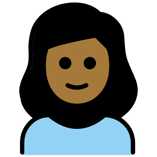 Girl Medium Dark Skin Tone Emoji from OpenMoji Emoji Set