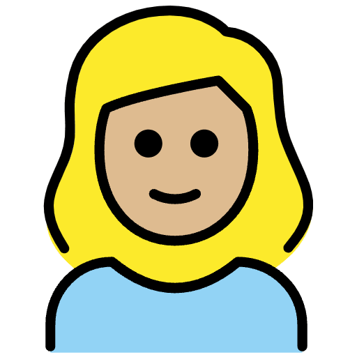 Girl Medium Light Skin Tone Emoji from OpenMoji Emoji Set