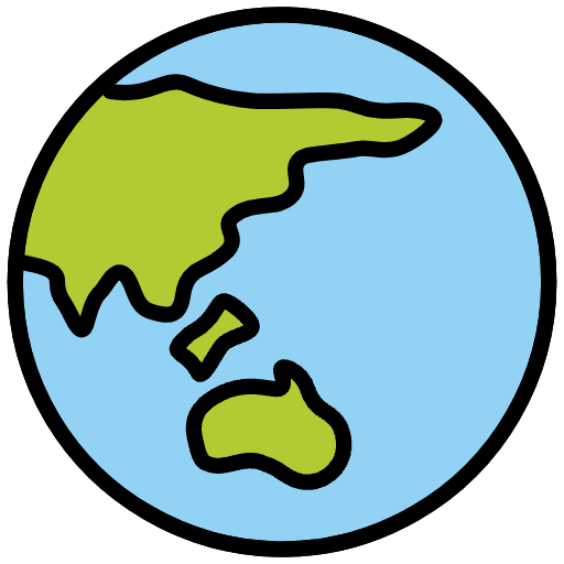 Globe Showing Asia Australia Emoji from OpenMoji Emoji Set