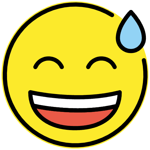 Grinning Face With Sweat Emoji from OpenMoji Set