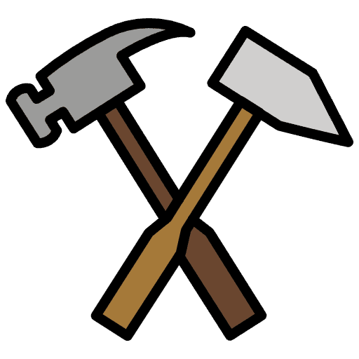 Hammer And Pick Emoji from OpenMoji Emoji Set