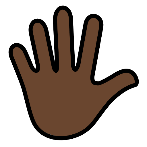 Hand With Fingers Splayed Dark Skin Tone Emoji from OpenMoji Set
