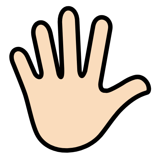 Hand With Fingers Splayed Light Skin Tone Emoji from OpenMoji Set