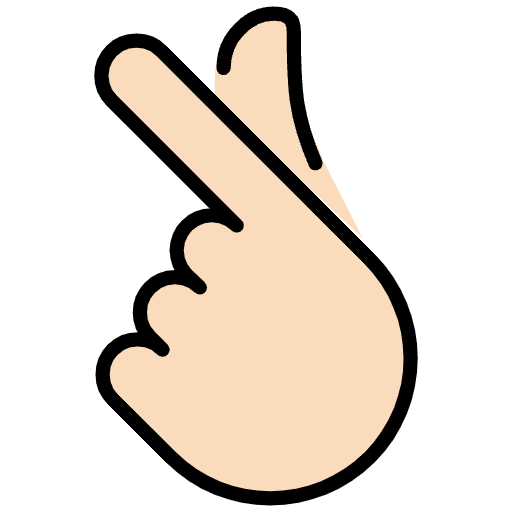 Hand With Index Finger And Thumb Crossed Light Skin Tone Emoji from OpenMoji Emoji Set