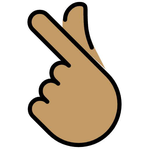 Hand With Index Finger And Thumb Crossed Medium Skin Tone Emoji from OpenMoji Set